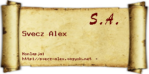 Svecz Alex névjegykártya
